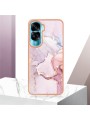 Предпазен удароустойчив гръб с мраморни шарки за Honor 90 Lite - розов