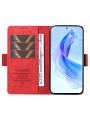 Калъф от еко кожа тип портмоне за Honor 90 Lite - червен