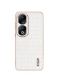 Калъф от еко кожа за Honor 90 Pro с галванично покритие - бял