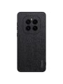 Удароустойчив гръб от еко кожа с дървесна текстура за Honor GT Pro - черен