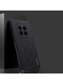 Удароустойчив гръб от еко кожа с дървесна текстура за Honor GT Pro - черен