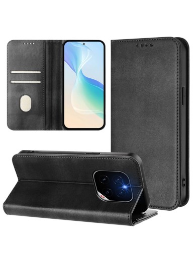 Калъф от еко кожа тип портмоне с RFID блокиране за Honor GT Pro - черен