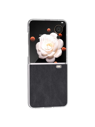 Предпазен гръб от еко кожа за Honor Magic V Flip - черен