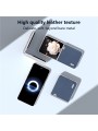 Удароустойчив предпазен гръб от естествена кожа за Honor Magic V Flip - син