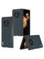 Предпазен гръб от естествена телешка кожа за Honor Magic V3 - зелен