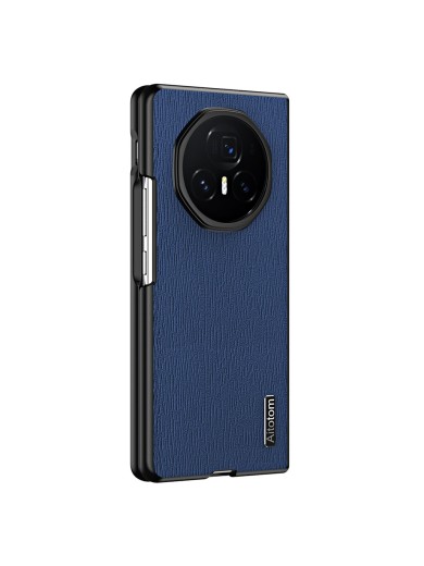 Удароустойчив гръб от еко кожа с дървесна текстура за Honor Magic V5 - син