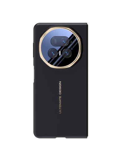 Предпазен гръб от еко кожа с рамка за Honor Magic V5 - черен