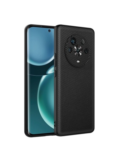 Удароустойчив гръб от еко кожа за Honor Magic4 - черен