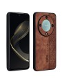 Противоплъзгащ се тънък гръб от еко кожа за Honor Magic6 Lite - кафяв
