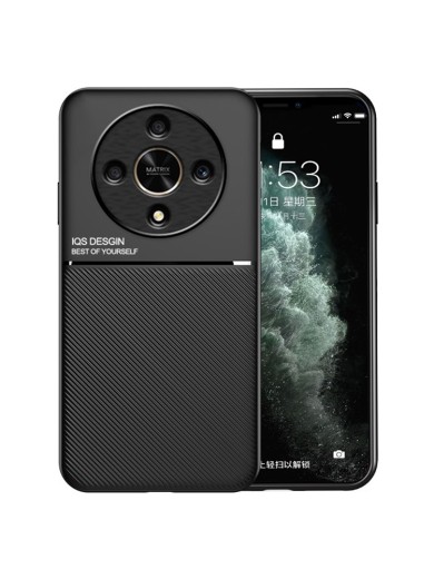 Гръб с покритие от еко кожа за Honor Magic6 Lite - черен