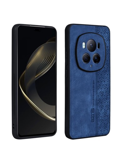 Противоплъзгащ се тънък гръб от еко кожа за Honor Magic6 Pro - син