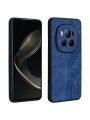 Противоплъзгащ се тънък гръб от еко кожа за Honor Magic6 Pro - син