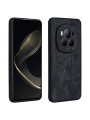 Противоплъзгащ се тънък гръб от еко кожа за Honor Magic6 Pro - черен