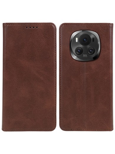 Калъф от еко кожа тип портмоне за Honor Magic6 Pro - кафяв