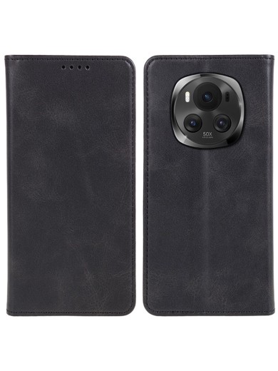 Калъф от еко кожа тип портмоне за Honor Magic6 Pro - черен