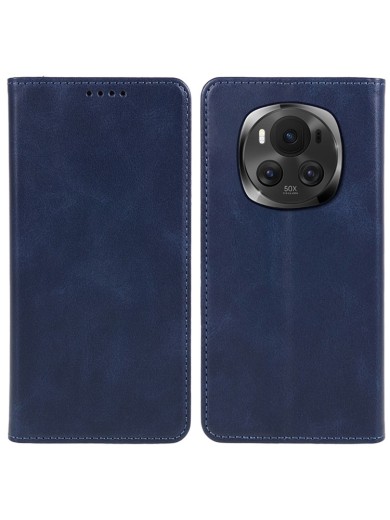 Калъф от еко кожа тип портмоне за Honor Magic6 Pro - син