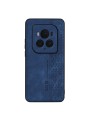 Противоплъзгащ се тънък гръб от еко кожа за Honor Magic6 Ultimate - син