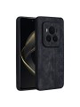 Противоплъзгащ се тънък гръб от еко кожа за Honor Magic6 Ultimate - черен