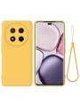 Предпазен удароустойчив силиконов гръб с каишка за Honor Magic7 Lite - жълт
