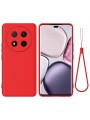 Предпазен удароустойчив силиконов гръб с каишка за Honor Magic7 Lite - червен