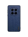 Удароустойчив гръб от еко кожа  с дървесна текстура за Honor Magic7 Pro - син