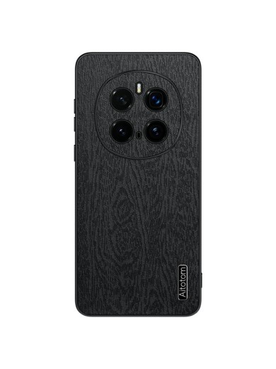 Удароустойчив гръб от еко кожа с дървесна текстура за Honor Magic7 Pro - черен Удароустойчив гръб от еко кожа с дървесна текстура за Honor Magic7 Pro - черен