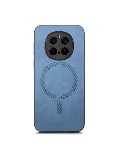 Предпазен гръб от еко кожа съвместим с MagSafe за Honor Magic7 Pro - син Предпазен гръб от еко кожа съвместим с MagSafe за Honor Magic7 Pro - син
