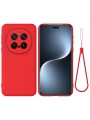 Предпазен удароустойчив силиконов гръб с каишка за Honor Magic7 Pro - червен