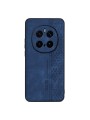 Противоплъзгащ се тънък гръб от еко кожа за Honor Magic7 Pro - син