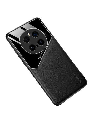 Предпазен гръб с покритие от еко кожа за Honor Magic7 Pro - черен