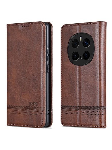 Калъф от еко кожа тип портмоне за Honor Magic7 Pro - кафяв