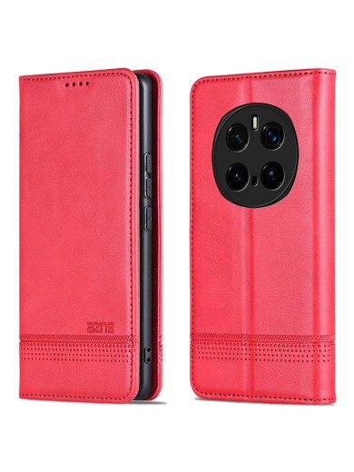 Калъф от еко кожа тип портмоне за Honor Magic7 Pro - червен