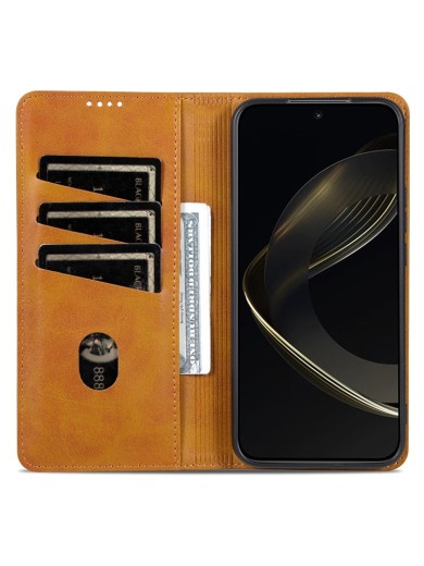 Калъф от еко кожа тип портмоне за Honor Magic7 Pro - кафяв
