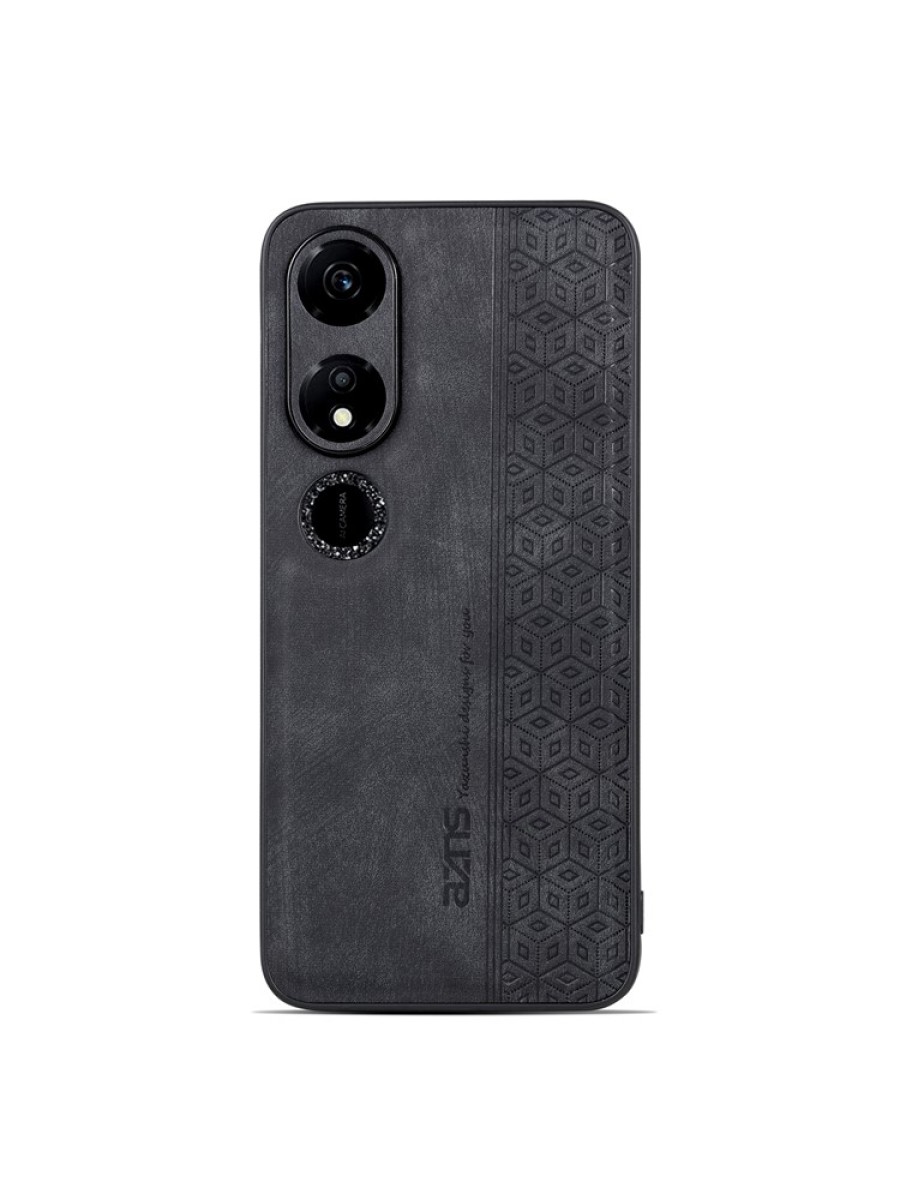 Противоплъзгащ се тънък гръб от еко кожа за Honor Play 40 - черен