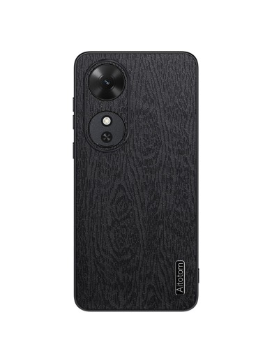 Удароустойчив гръб от еко кожа с дървесна текстура за Honor Play 60 - черен Удароустойчив гръб от еко кожа с дървесна текстура за Honor Play 60 - черен