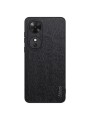 Удароустойчив гръб от еко кожа с дървесна текстура за Honor Play 60 - черен