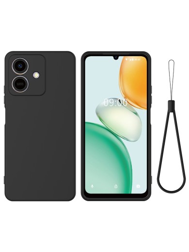Предпазен устойчив на надраскване силиконов гръб с каишка за Honor Play10 - черен