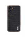 Предпазен гръб от еко кожа с крокодилски шарки за Honor X50i - черен