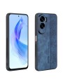 Противоплъзгащ се тънък гръб от еко кожа за Honor X50i - син