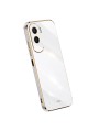 Предпазен удароустойчив гръб с галванизирана рамка за Honor X50i - бял