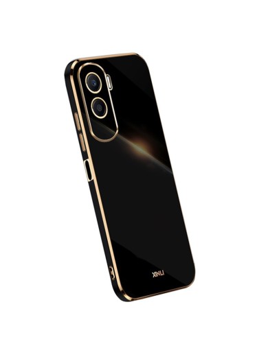 Предпазен удароустойчив гръб с галванизирана рамка за Honor X50i - черен