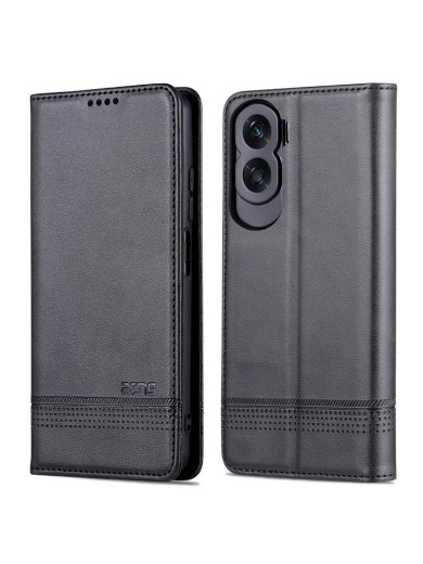 Калъф от еко кожа тип портмоне за Honor X50i - черен
