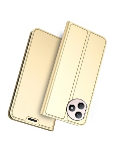 Калъф от еко кожа тип портмоне за Honor X50i+ - златист