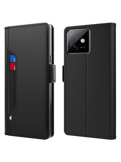 Калъф от еко кожа тип портмоне с огледало за Honor X60 GT