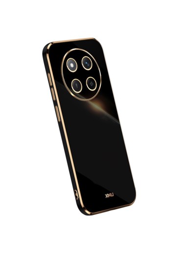 Предпазен удароустойчив гръб с галванизирана рамка за Honor X60 Pro - черен