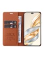 Калъф за телефон от еко кожа тип портмоне за Honor X60 Pro - кафяв