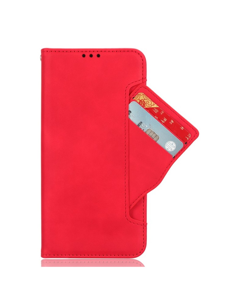 Калъф от еко кожа тип портмоне за Honor X60 Pro - червен