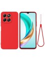 Предпазен удароустойчив силиконов гръб с каишка за Honor X6b - червен