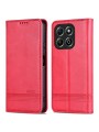Калъф от еко кожа тип портмоне за Honor X6b - червен