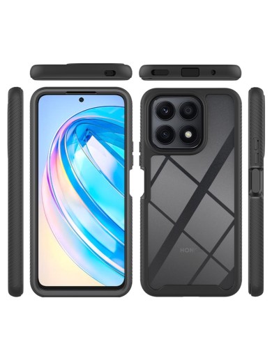 Предпазен удароустойчив гръб с вграден протектор за екран за Honor X8a - черен